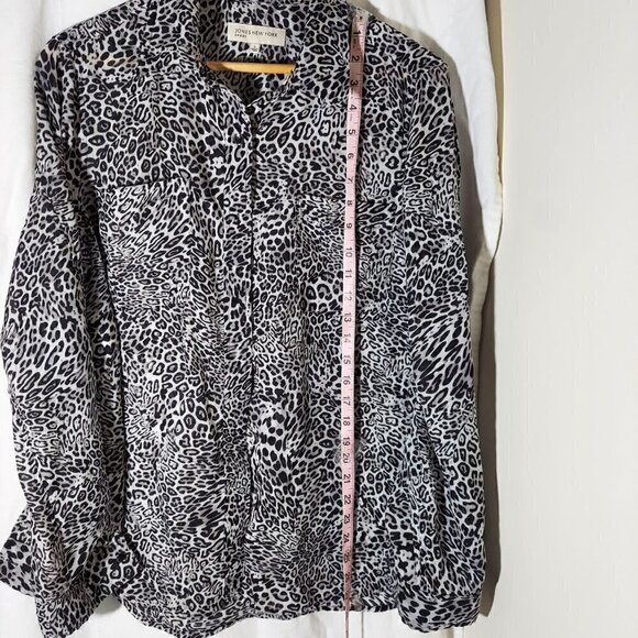 JONES New York Animal Print Women's Blouse, Size L - Picture 6 of 10